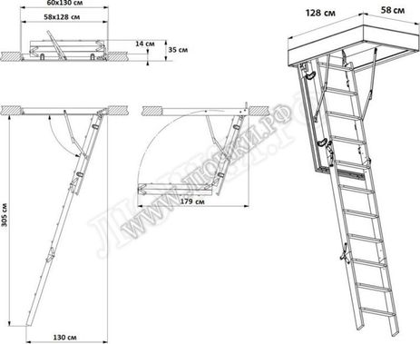 Лестница Fakro LWK Plus 600*1300*3050 Лестница Fakro LWK Plus 600*1300*3050