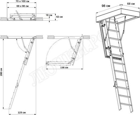 Чердачная лестница Fakro LTK Energy 700*1000*2800 Чердачная лестница Fakro LTK Energy 700*1000*2800