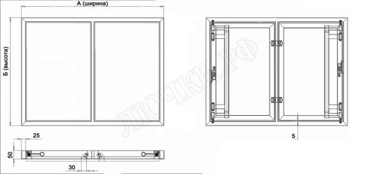 Люк под плитку Атлант 2 створки Люк под плитку Атлант 2 створки