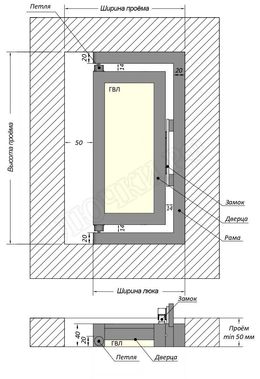 Люк под плитку Шагма для плитки 600*300 (требуемый размер проема 610*335, размер люка 560*333) Люк под плитку Шагма для плитки 600*300 (требуемый размер проема 610*335, размер люка 560*333)