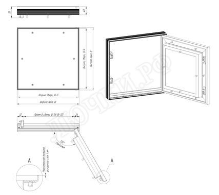 Люк под покраску Премиум Лайт противопожарный EIS60 550*650 Люк под покраску Премиум Лайт противопожарный EIS60 550*650