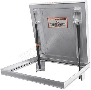 Напольный люк Макс с газовыми амортизаторами, запирание на болтах, 1 створка Напольный люк Макс с газовыми амортизаторами, запирание на болтах, 1 створка